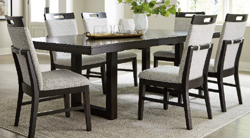 DINING SET NEYMORTON D618 ( TABLE + 8 CHAIRS) PACKAGE