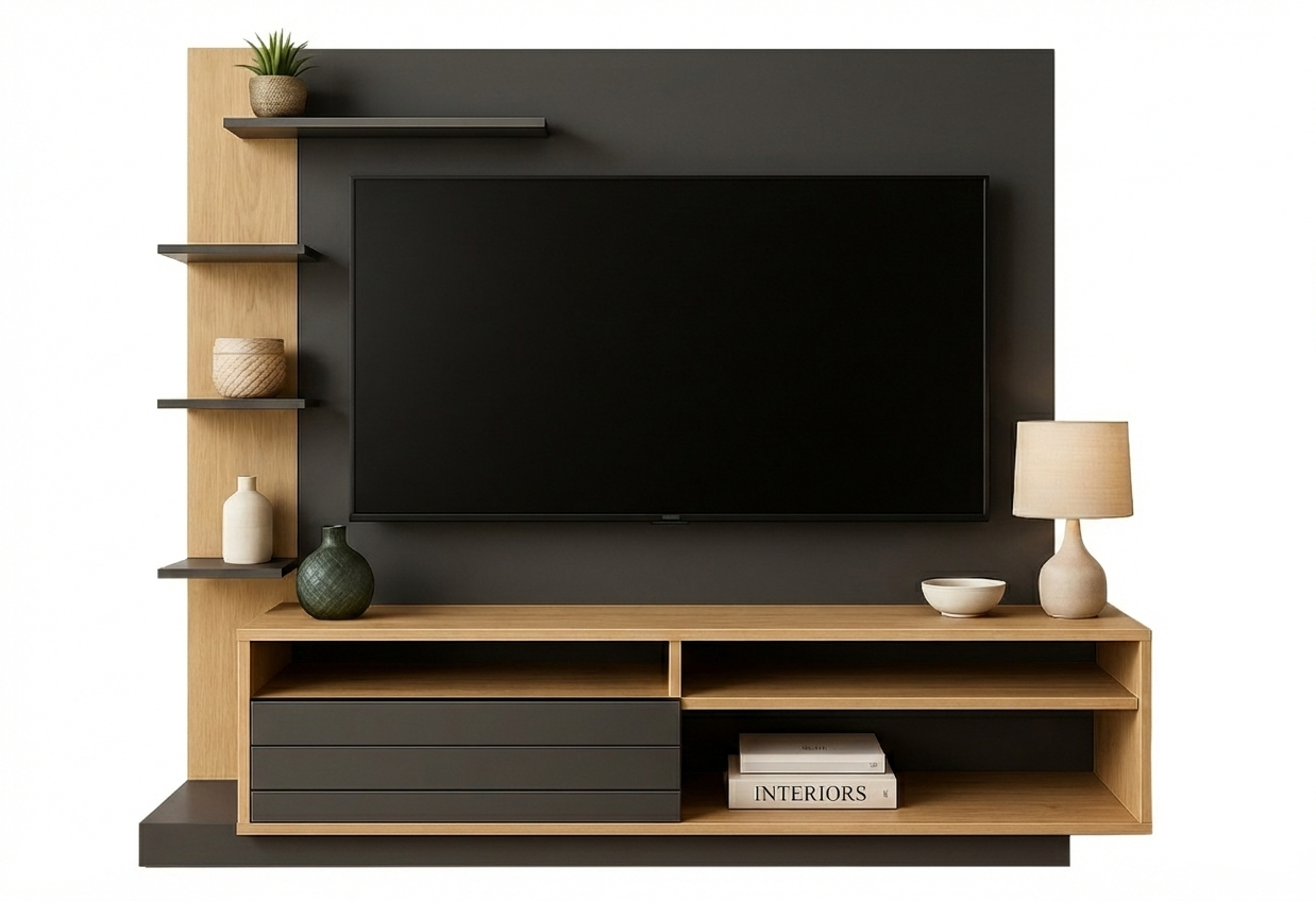 Tv Stand 3096.0006 Shef With 1 Running Port Up To 50 174.2*155*36.5Cm Freijo (Limited 3 Months Warranty)
