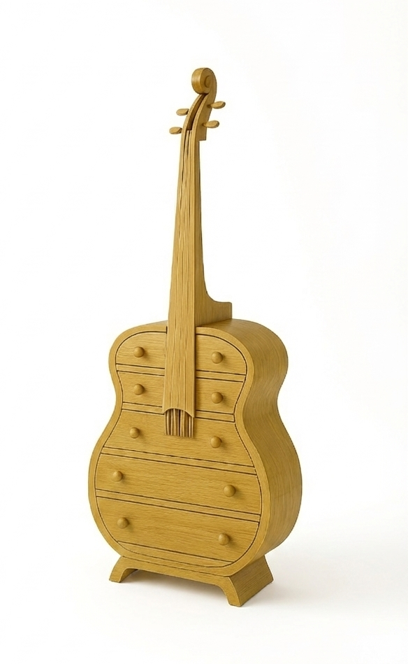 Living Guitar Medium 7 Drawer 67*35*185Cm N-Wb