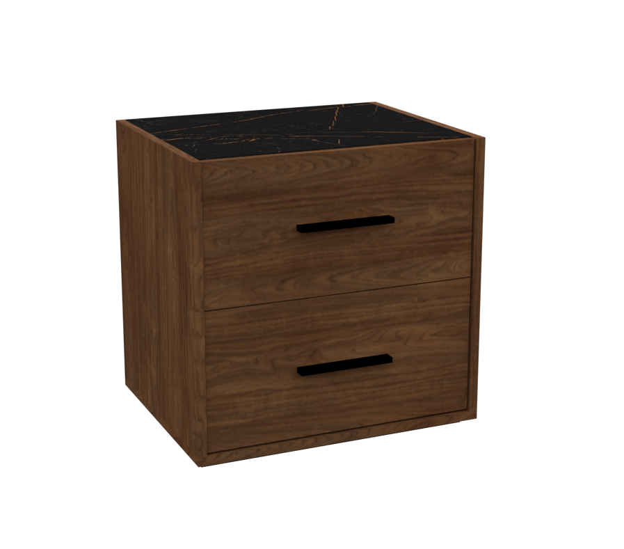 Nightstand Rome 2 Drawers Walnut (Limited 3 Months Warranty)