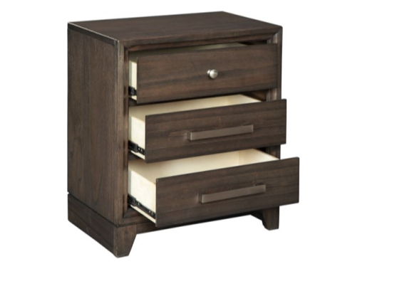 NIGHT STAND BRUEBAN THREE DRAWER B497-93 70.4CM*59.6CM*40.9CM BROWN