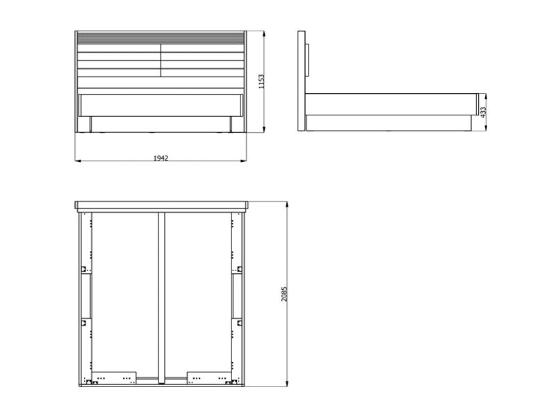 Beds Modena 180 11013685 180*200 Oak/Off White (Limited 3 Months Warranty)