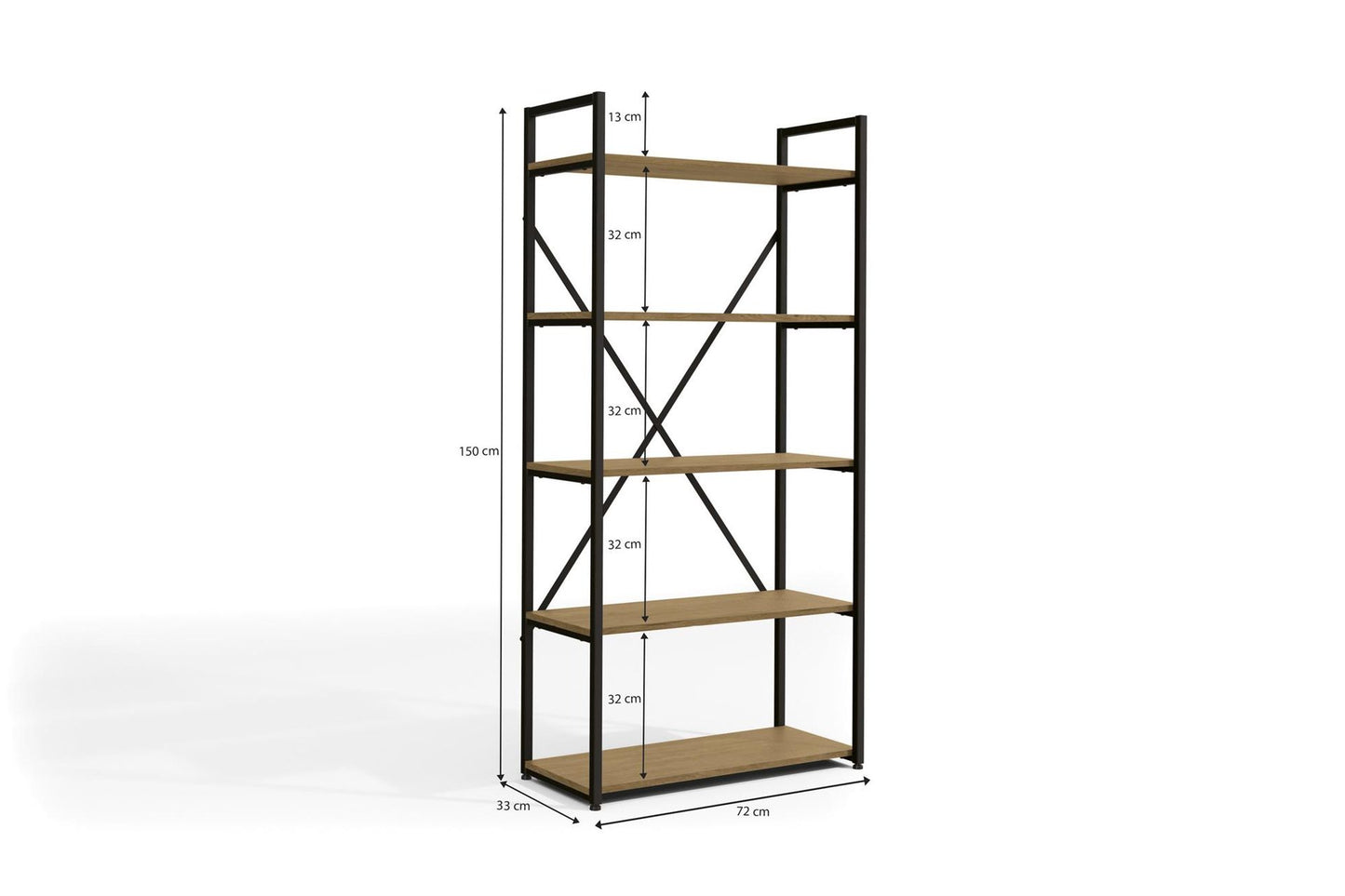 Bookcase Li006-Frprf 4 Shelves 152*72*33Cm (Limited 3 Months Warranty)