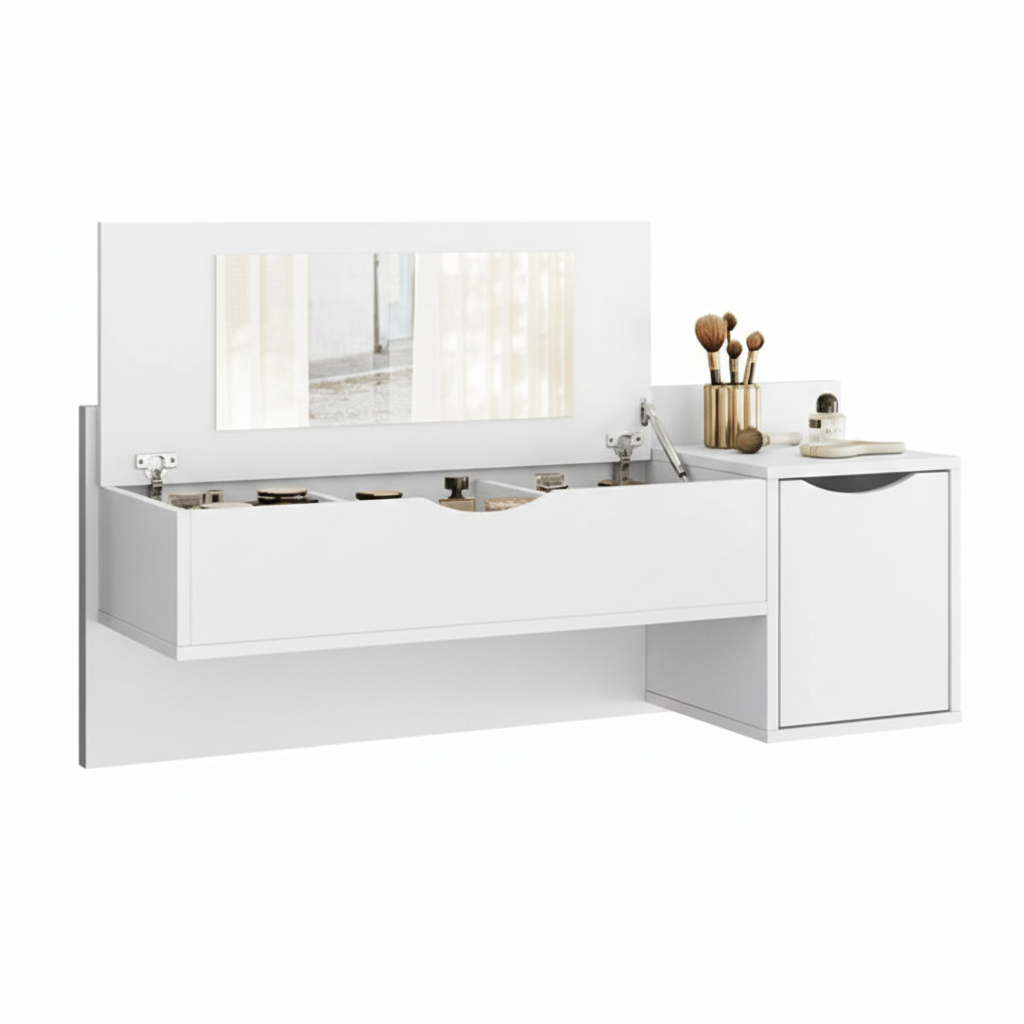 Dresser Blush 15773-135 2 Drawers With Mirror 100*41*33Cm White (Limited 3 Months Warranty)