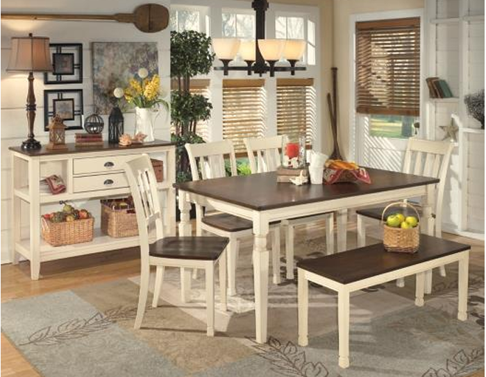 DINING TABLE WHITESBURG (1 TABLE + 4 CHAIRS) PACKAGE