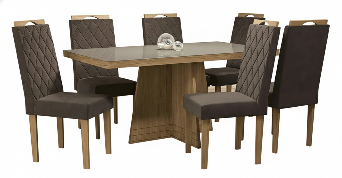 Dining Set Berlin Csj1234Ea-A033 Table + 6 Chairs (Limited 3 Months Warranty)