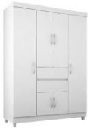 Wardrobe Ecom Ii 62020/120 6 Door & 2 Drawers 128*181*47Cm White (Limited 3 Months Warranty)
