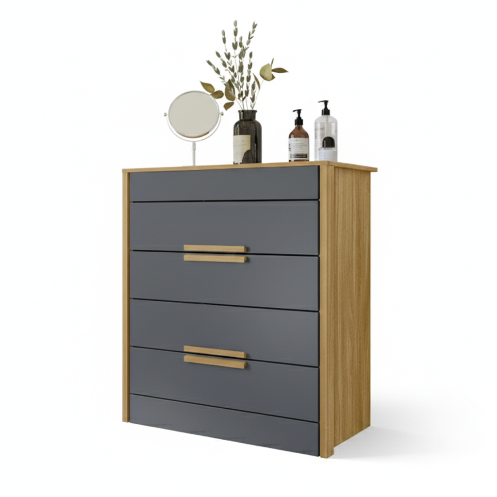 Commode Dhara 997031.4 4 Drawers 103*86*47Cm Freijo/ Grey (Limited 3 Months Warranty)