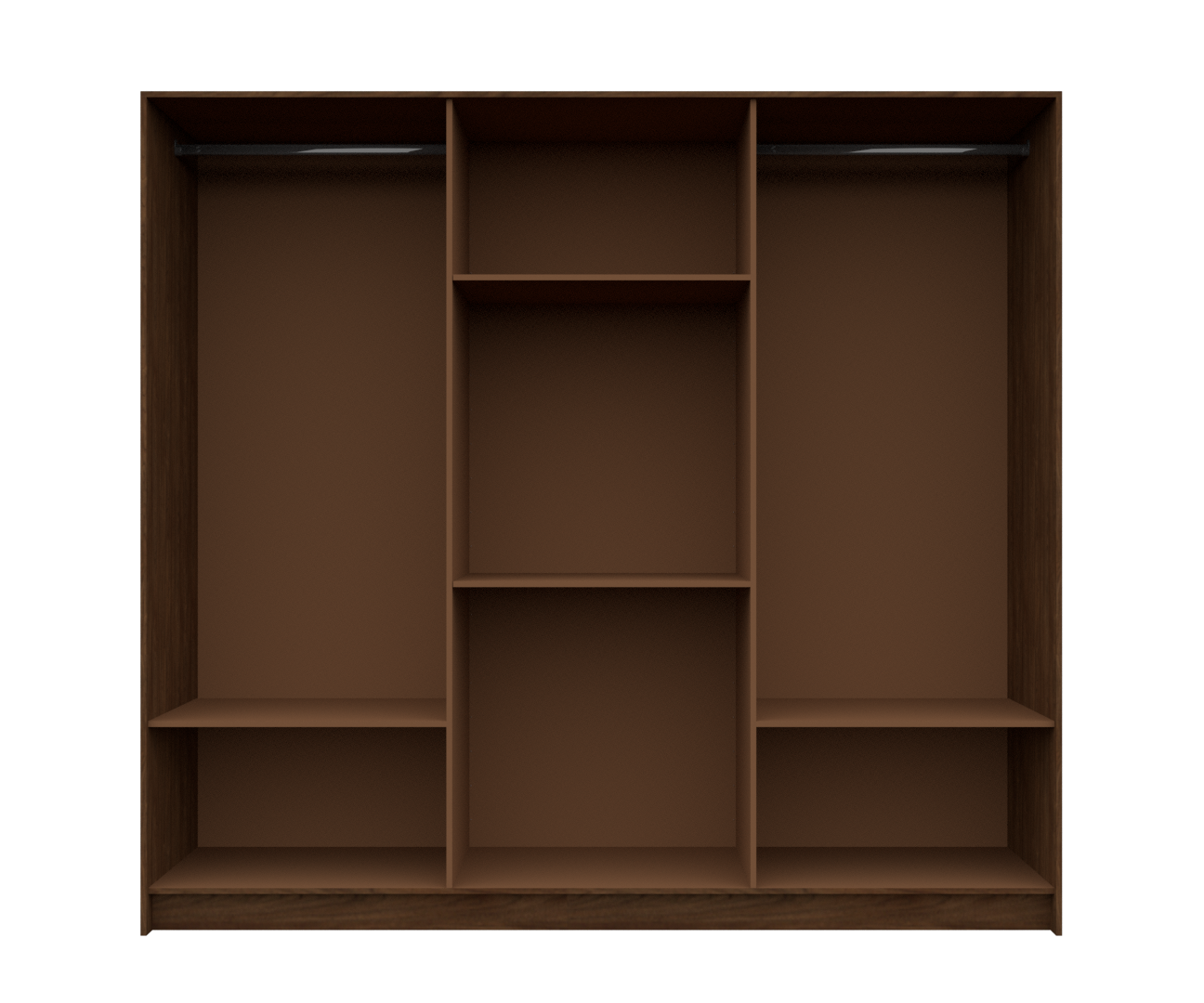Wardrobe Rome 6 Doors Walnut (Limited 3 Months Warranty)
