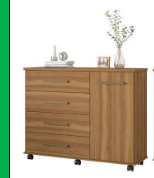 Commode Flora 4130/134 4 Drawers With 1 Door 125*101*45 Cm Almond ( Limited 3 Months Warranty )