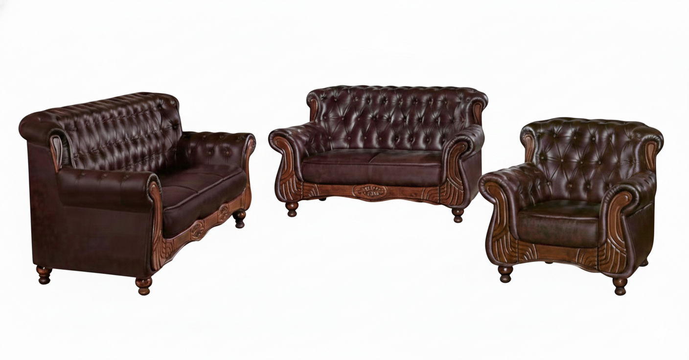 Sofa Angela 1316 321 Wooden Legs 99.0Cm*213.3Cm*88.0Cm Pu 5281A(Brown)