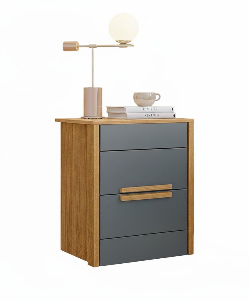 Night Stand Dhara 017031.4 2 Drawers 61*51*39 Cm Freijo/ Grey (Limited 3 Months Warranty)