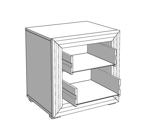 Night Stand Narbona 2 Drawers 51.5*42.5*53.5Cm Off White (Limited 3 Months Warranty)