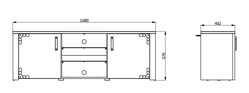 Tv Stand Lazio Tv Shelf 57.5Cm*168.0Cm*40.0Cm (Limited 3 Months Warranty)