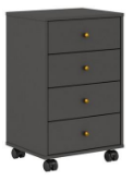 Night Stand Presence 9070/151 4 Drawers  45*72*36 Cm Graphite ( Limited 3 Months Warranty)