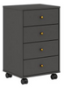 Night Stand Presence 9070/151 4 Drawers  45*72*36 Cm Graphite ( Limited 3 Months Warranty)