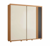 Wardrobe Acacia 246-312 2 Sliding Doors With 4 Drawers  240*231*56Cm Freijo/Titanium/Offwhite  (Limited 3 Months Warranty)