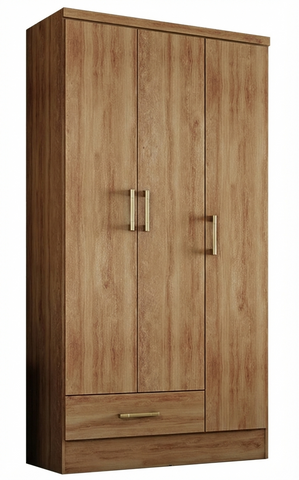 Wardrobe Ref 1379 3 Doors With 1 Drawer 90.5*182*46.5Cm Freijo  (Limited 3 Months Warranty)
