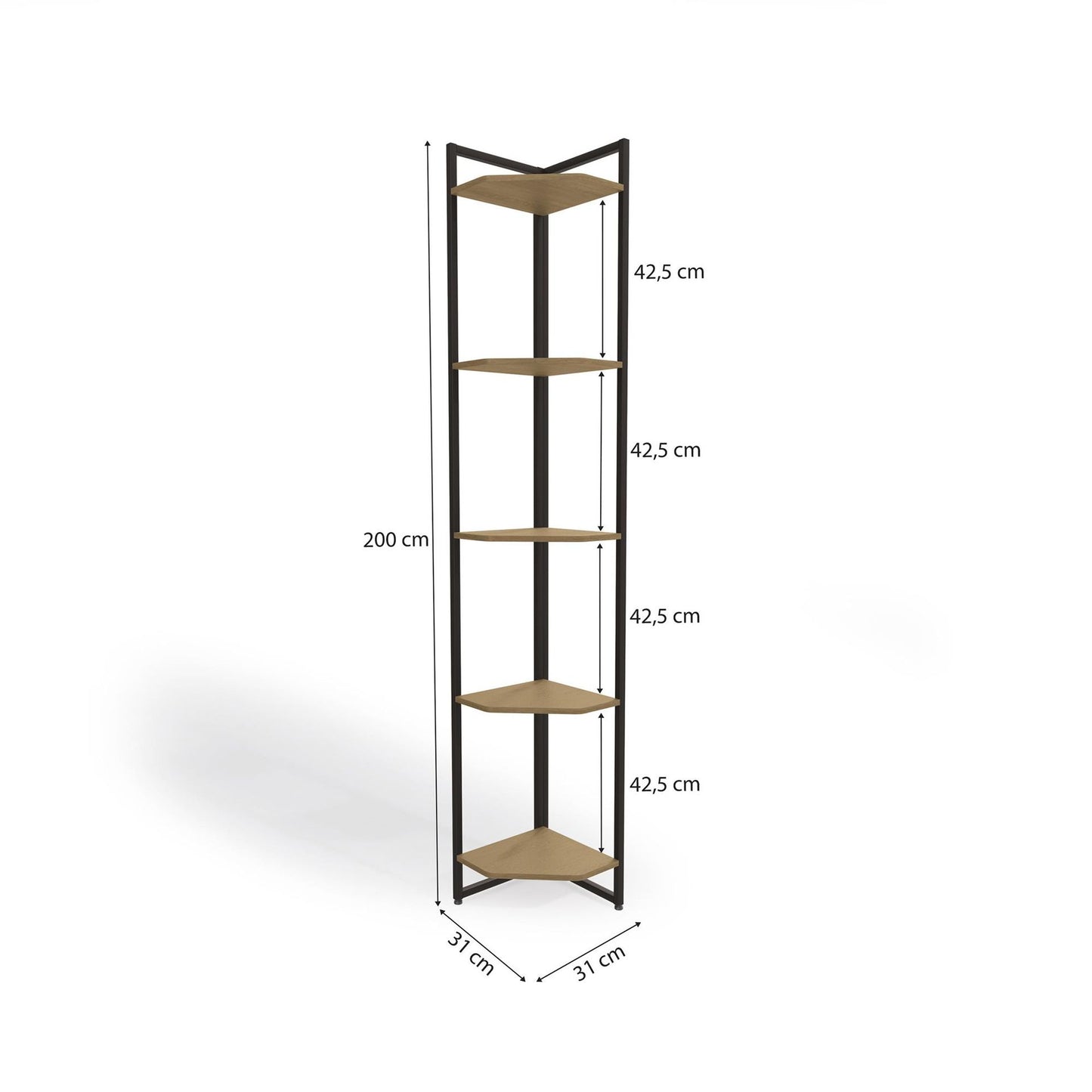 Bookcase Li022-Frprf Corner Shelve  202*31*31Cm  (Limited 3 Months Warranty)