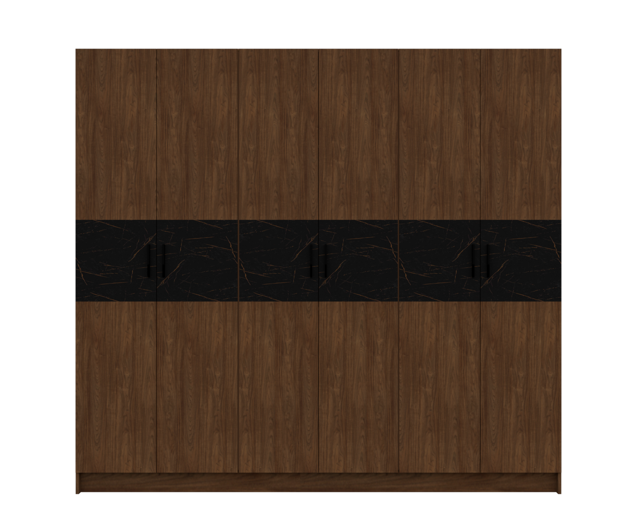 Wardrobe Rome 6 Doors Walnut (Limited 3 Months Warranty)