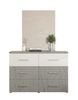 Dresser Henry 6 Drawers Grey/White (Limited 3 Months Warranty)