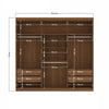 Wardrobe Buriti 162348Ep 6 Doors  Jatoba/Grafite  (Limited 3 Months Warranty)