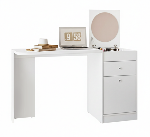Dresser Desejo 10629-135 2 Doors With 1 Drawer And Mirror  129*76*45Cm White  (Limited 3 Months Warranty)