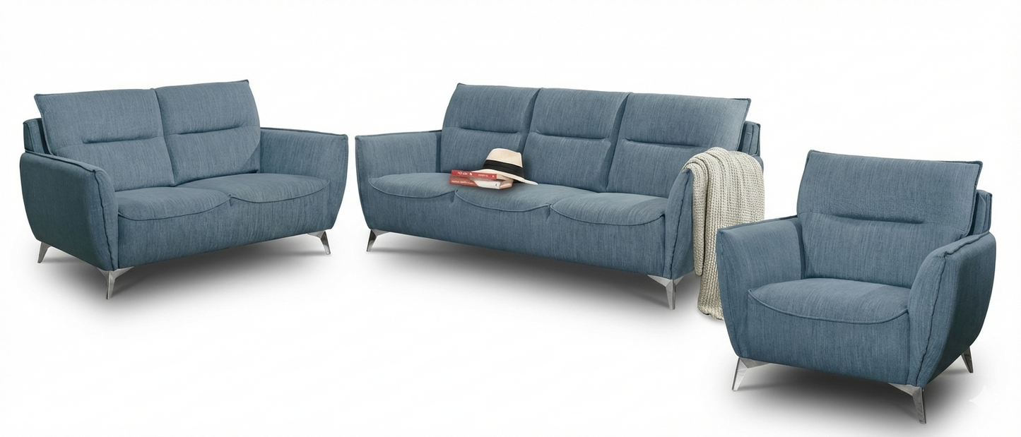 Sofa Japhia 1811 321 Metal Legs 91.0Cm*201.0Cm*90.0Cm Fabric Pl005 (L/Blue)