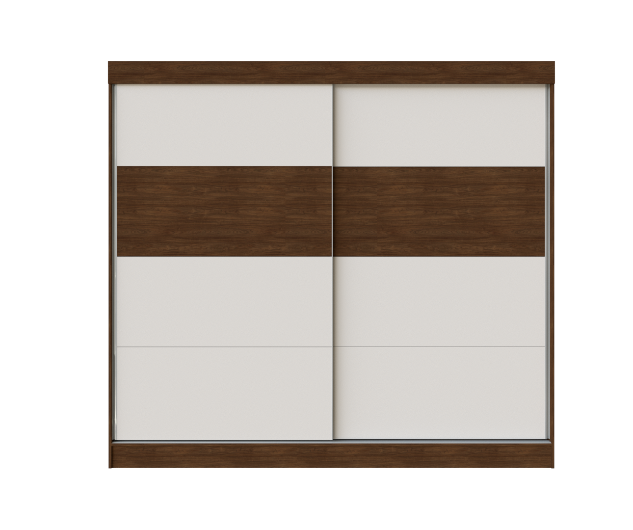 Wardrobe Belfast 2Sliding Doors Walnut (Limited 3 Months Warranty)