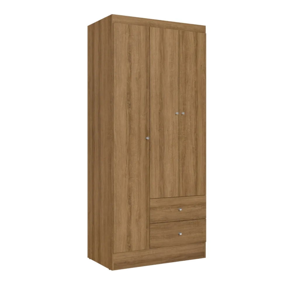 Wardrobe Astro 3P 5693 3 Doors 2 Drawers   182.0Cm*81.0Cm*47.0Cm Almendra (Limited 3 Months Warranty)