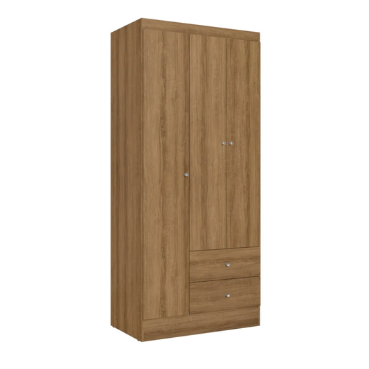 Wardrobe Astro 3P 5693 3 Doors 2 Drawers   182.0Cm*81.0Cm*47.0Cm Almendra (Limited 3 Months Warranty)