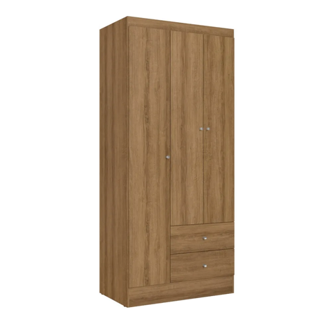 Wardrobe Astro 3P 5693 3 Doors 2 Drawers   182.0Cm*81.0Cm*47.0Cm Almendra (Limited 3 Months Warranty)