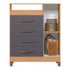 Commode Turquesa 4866-307 1 Door With 6 Drawers  84*99*40Cm Freijo/Titanium  (Limited 3 Months Warranty)