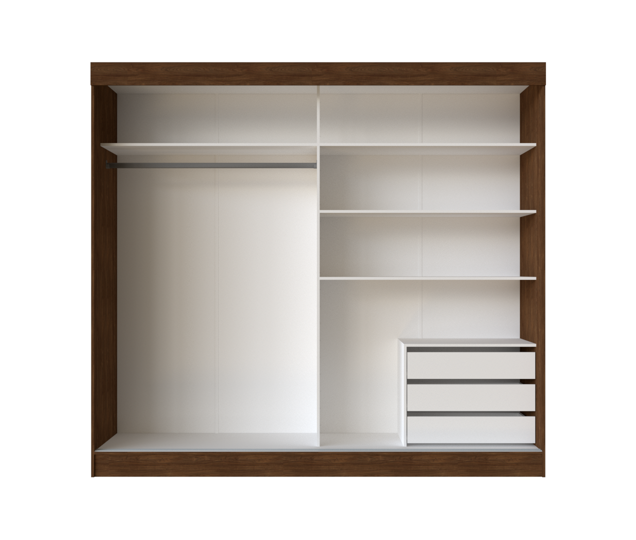 Wardrobe Belfast 2Sliding Doors Walnut (Limited 3 Months Warranty)
