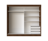 Wardrobe Belfast 2Sliding Doors Walnut (Limited 3 Months Warranty)