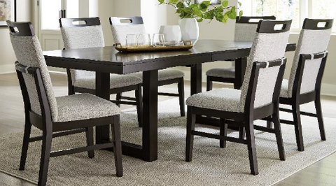 DINING SET NEYMORTON D618 ( TABLE + 8 CHAIRS) PACKAGE