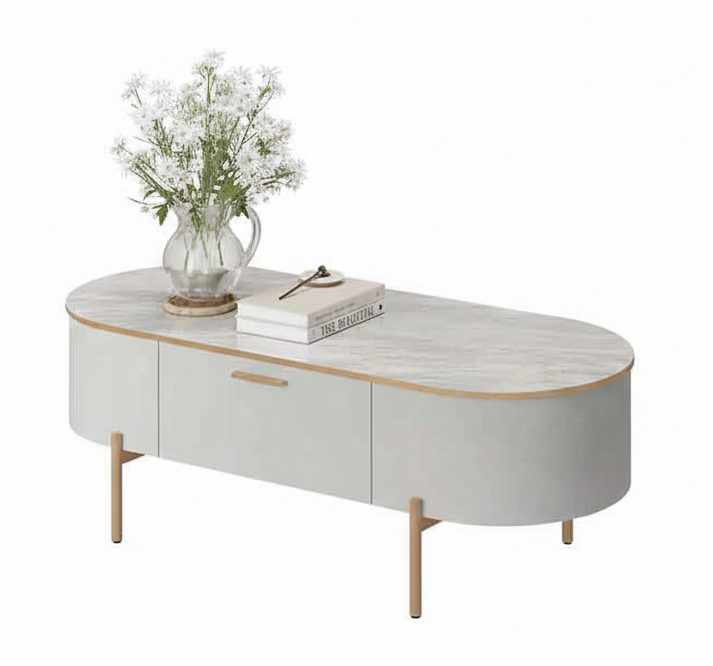 Coffee Table Celena 34433265 Centre  107.5*34.5*44Cm Bali/Quartzo  (Limited 3 Months Warranty)