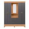 Wardrobe Mobi 23416-309 4 Doors With 2 Drawers And Mirror  147*181*47Cm Freijo/Titanium  (Limited 3 Months Warranty)