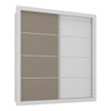 Wardrobe Mp4263 2 Sliding Doors With 4 Drawers  218*200*51Cm White / Lacca Smoke (Limited 3 Months Warranty)