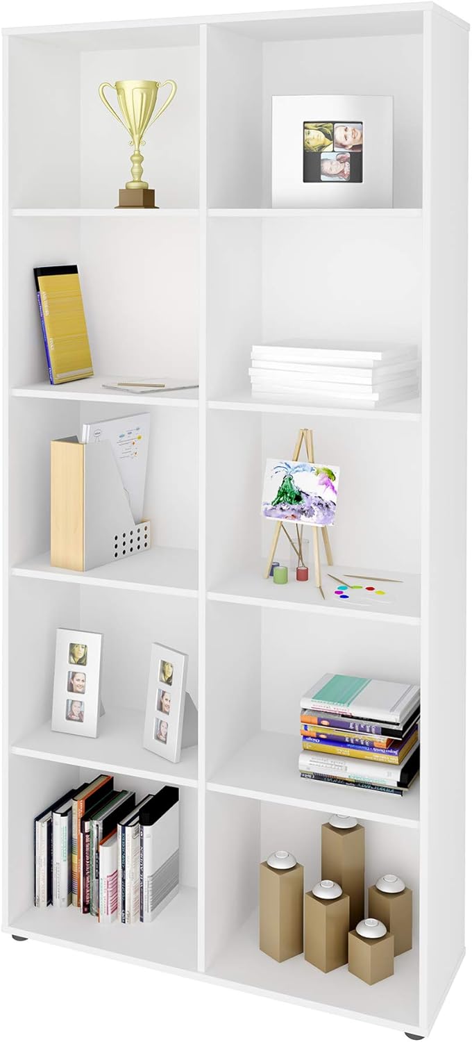 Bookcase Clean 5333 10 Niches  90*30.1*187.8Cm White (Limited 3 Months Warranty)