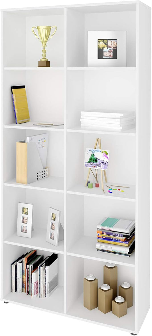 Bookcase Clean 5333 10 Niches  90*30.1*187.8Cm White (Limited 3 Months Warranty)