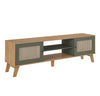 Tv Stand Charlotte 4534 Up To 75 / 2 Doors With 2 Niches  180*40*55Cm Oak/Mint  (Limited 3 Months Warranty)