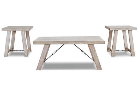 COFFEE TABLE CARYNHURST OCCASIONAL TABLE SET (3/CN) T356-13 51.0CM*121.9CM*60.9CM WHITEWASH