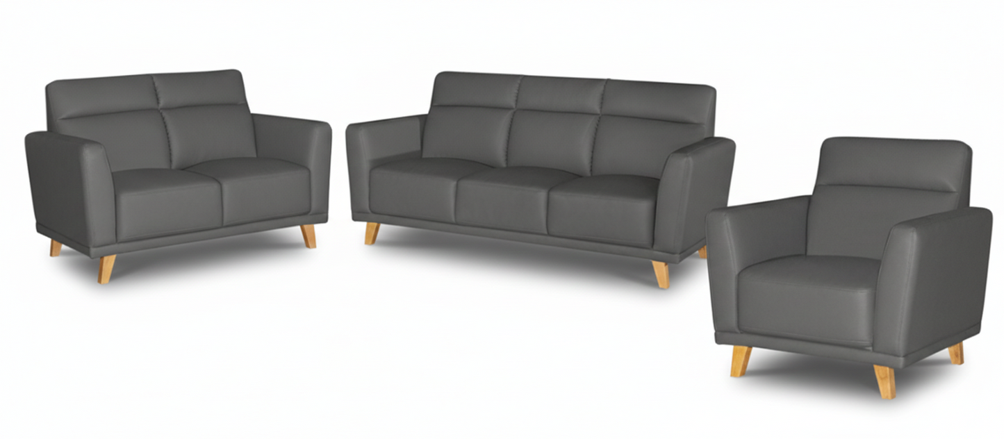 Sofa Elyna 2108 321 Wooden Legs 90.5Cm*190.5Cm*85.0Cm Pu 8017 (D/Grey)