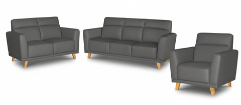Sofa Elyna 2108 321 Wooden Legs 90.5Cm*190.5Cm*85.0Cm Pu 8017 (D/Grey)