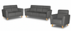Sofa Elyna 2108 321 Wooden Legs 90.5Cm*190.5Cm*85.0Cm Pu 8017 (D/Grey)