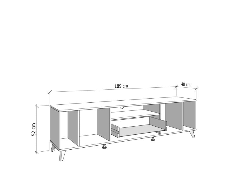 Tv Stand Orleans 11013346 2 Doors  189*40*52Cm Oak / White (Limited 3 Months Warranty)