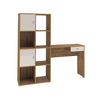Office Table America 3966 One Drawer With 2 Doors & Eight Niches  160*35*155Cm Pine / Off White  (Limited 3 Months Warranty)