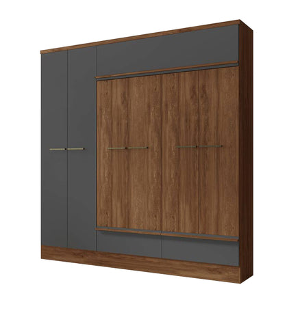 Wardrobe Ref 410 6 Doors 179.8*206*46.3Cm Fraijo/ Titanium (Limited 3 Months Warranty)
