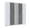 Wardrobe Henry 5Doors Grey/White (Limited 3 Months Warranty)